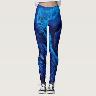Abstracte blauwe sterrenstelsel leggings