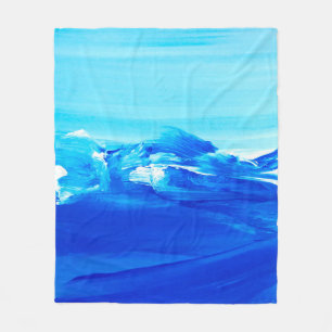 Abstracte blauwe tekenachtergrond. Moderne kunst. Fleece Deken