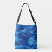 Abstracte Blauwe Turquoise Ocean Water Waves | Crossbody Tas (Achterkant)