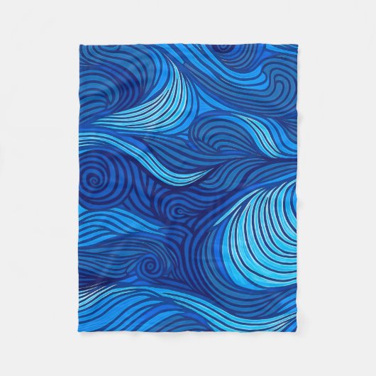 Abstracte Blauwe Turquoise Ocean Water Waves | Fleece Deken (Voorkant)