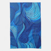 Abstracte Blauwe Turquoise Ocean Water Waves | Theedoek (Verticaal)