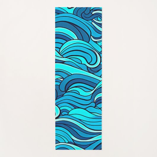 Abstracte Blauwe Turquoise Ocean Water Waves | Yogamat (Voorkant)
