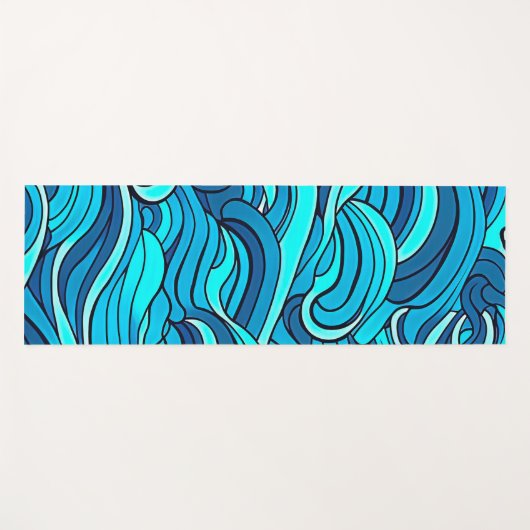 Abstracte Blauwe Turquoise Ocean Water Waves | Yogamat (Voorkant (horizontaal))