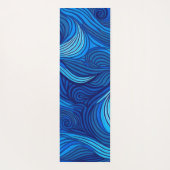Abstracte Blauwe Turquoise Ocean Water Waves | Yogamat (Achterkant)