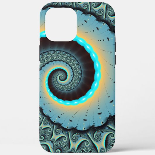 Abstracte blauwe turquoise oranje fractale kunst s Case-Mate iPhone case (Achterkant)