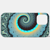 Abstracte blauwe turquoise oranje fractale kunst s Case-Mate iPhone case (Achterkant (horizontaal))