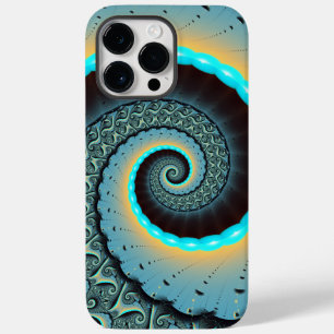 Abstracte blauwe turquoise oranje fractale kunst s Case-Mate iPhone 14 pro max hoesje