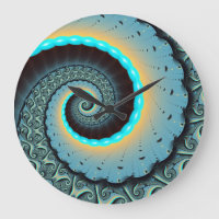 Abstracte blauwe turquoise oranje fractale kunst s
