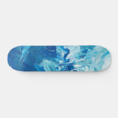 Abstracte blauwe verfgolven skateboard (Horizontaal)