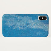 abstracte blauwe verftextuur Case-Mate iPhone case (Achterkant (horizontaal))