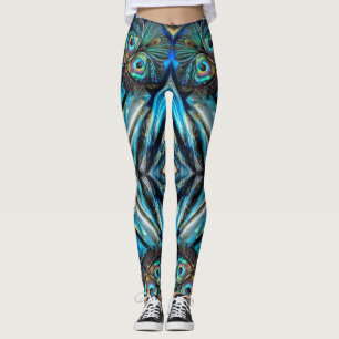Abstracte blauwe vlinder leggings