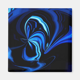 Abstracte blauwe vlinder magneet