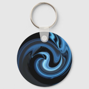 Abstracte blauwe vogel *personaliseren* sleutelhanger