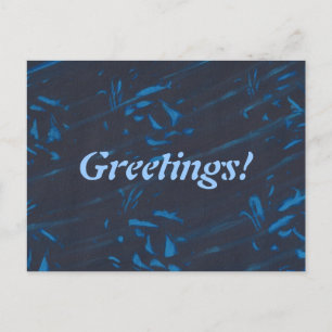 Abstracte Blauwe Vormen op Navy Black Briefkaarten