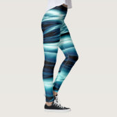 Abstracte blauwe watergolven leggings (Rechts)