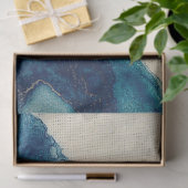 Abstracte blauwe waterkleur op de ontkoppeling van tissuepapier (Geschenk)