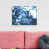 Abstracte blauwe waterverf achtergrond canvas afdruk (Insitu (Woonkamer))