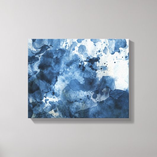 Abstracte blauwe waterverf achtergrond canvas afdruk (Voorkant)