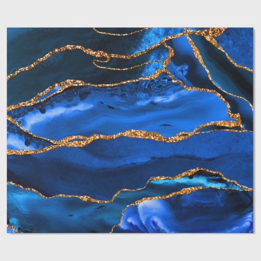 Abstracte blauwe Waterverf Cadeaupapier (Vlak)
