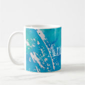 Abstracte blauwe waterverf mok koffie (Links)