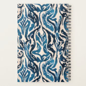Abstracte blauwe Waterverf Patroonplank Planner (Achterkant)