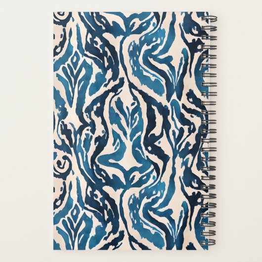 Abstracte blauwe Waterverf Patroonplank Planner (Achterkant)