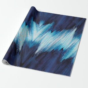 Abstracte blauwe waterverf, verfhoog resol cadeaupapier