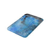 Abstracte blauwe zwarte Waterverf Badmat (Gekanteld)