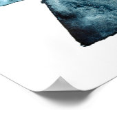 Abstracte blauwgeometrische poster waterverf (Hoek)