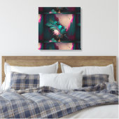 Abstracte Blauwgroen en roze barst Canvas Afdruk (Insitu (Slaapkamer))