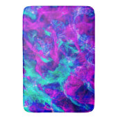 Abstracte Blauwgroen en roze vlammen Badmat (Voorkant Verticaal)