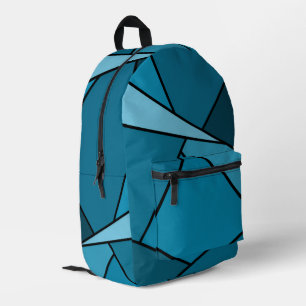 Abstracte Blauwgroen geometrische vormen Bedrukte Rugzak