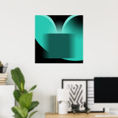 Abstracte Blauwgroen luxe met zwarte AP0004 Poster (Thuiskantoor)