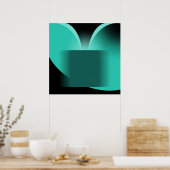 Abstracte Blauwgroen luxe met zwarte AP0004 Poster (Keuken)