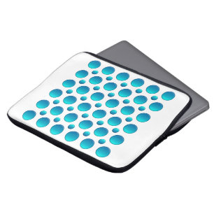 abstracte blauwgroen polka-punten laptop sleeve