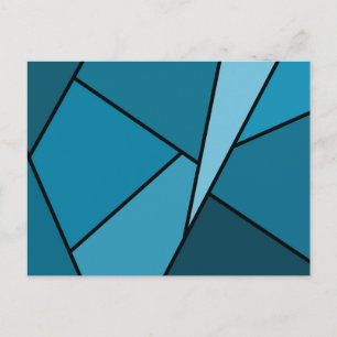 Abstracte Blauwgroen polygons Briefkaart