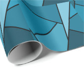 Abstracte Blauwgroen polygons Cadeaupapier (Rol Hoek)