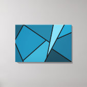 Abstracte Blauwgroen polygons Canvas Afdruk (Voorkant)