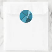 Abstracte Blauwgroen polygons Ronde Sticker (Tas)