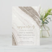 Abstracte Bleek Gouden Marmer Agate Trouw Uitnodig Bedankkaart (Staand voorkant)