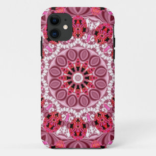 Abstracte blikjes, rode roze roze roze Snoep iPhone 11 Hoesje