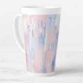 Abstracte blindheid en blauwe verf lijnen latte mok (Linkerhoek)