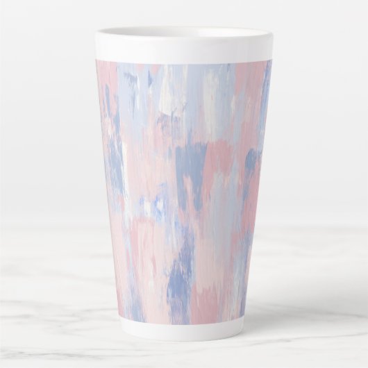 Abstracte blindheid en blauwe verf lijnen latte mok (Voorkant)
