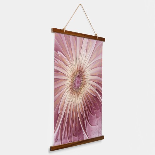 Abstracte bloeiende fractale kunst en schaduwen va hangend wandkleed (Gebogen)