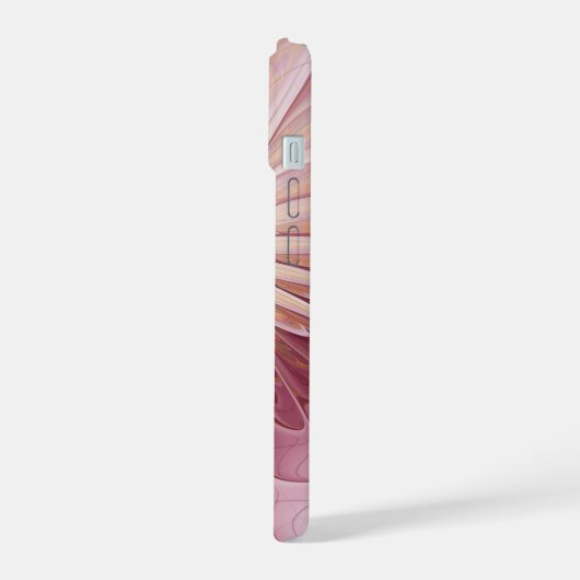 Abstracte bloeiende fractale kunst en schaduwen va iPhone 15 hoesje (Linkerkant)