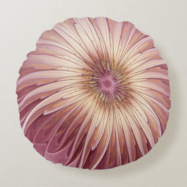 Abstracte bloeiende fractale kunst en schaduwen va rond kussen (Voorkant)