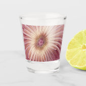 Abstracte bloeiende fractale kunst en schaduwen va shot glas (Voorkant)