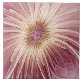 Abstracte bloeiende fractale kunst en schaduwen va tegeltje (Voorkant)