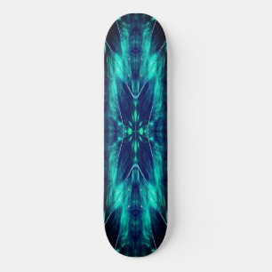 Abstracte bloem aqua en blauwe fractale vormgeving skateboard