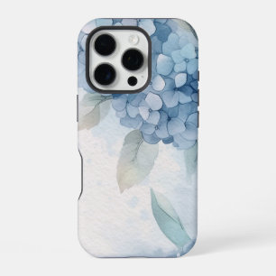 Abstracte bloem blauwe hortensia bloem iPhone 16 pro hoesje